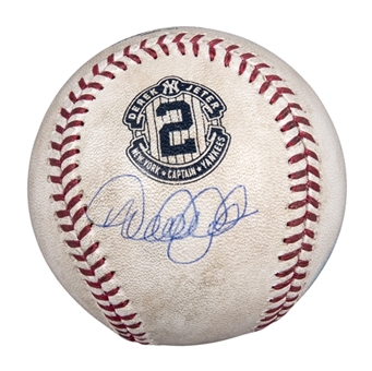 2014 Derek Jeter Signed Game Used Baseball from 9-18-14 Game Against the Toronto Blue Jays-Last Career HR Game (Steiner)